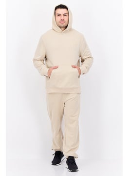 CROSSHATCH Men 2 Pieces Hooded Sweatshirt And Sweatpants Set, Beige  - Image 1