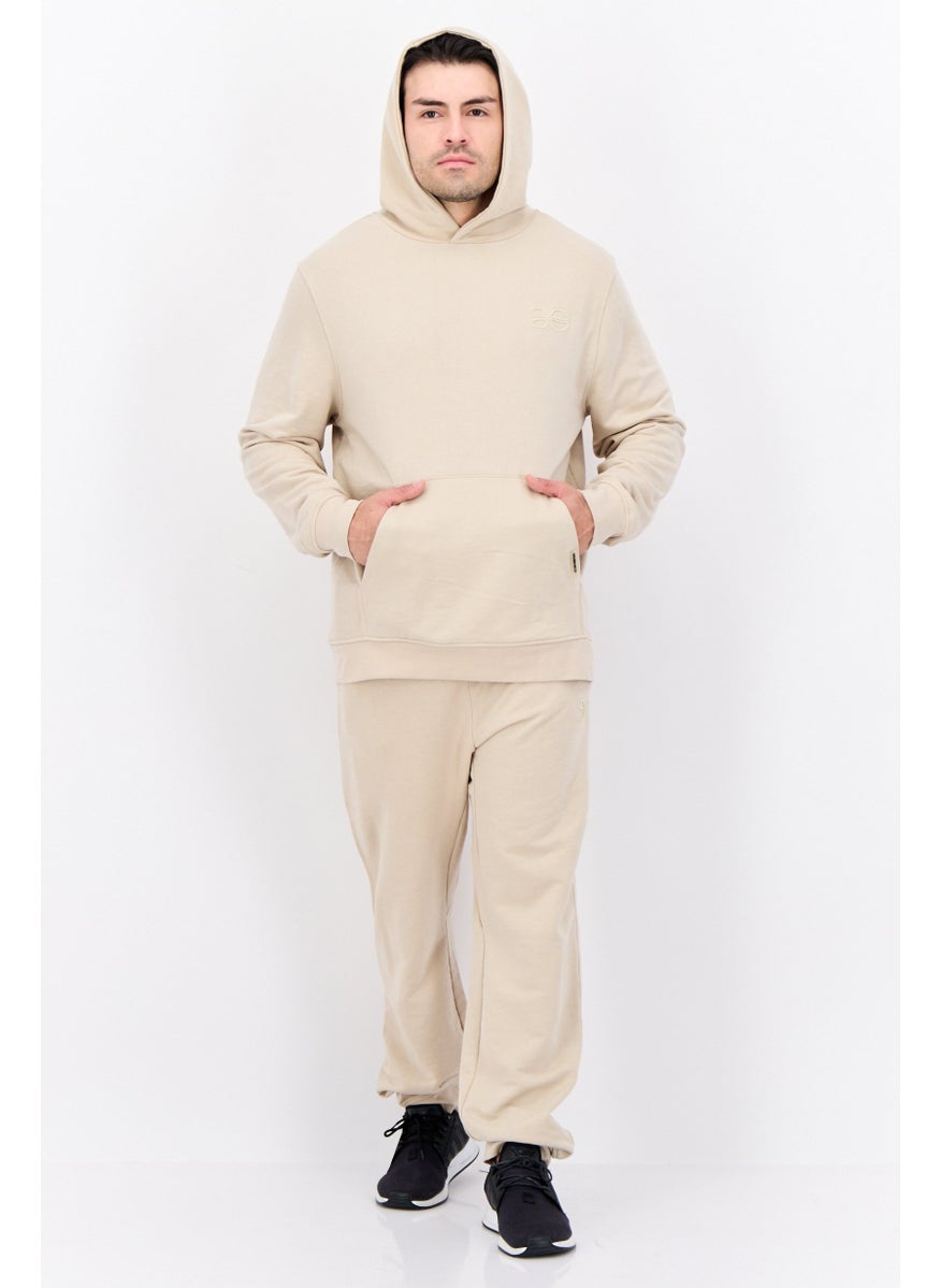 CROSSHATCH Men 2 Pieces Hooded Sweatshirt And Sweatpants Set, Beige  - Image 1