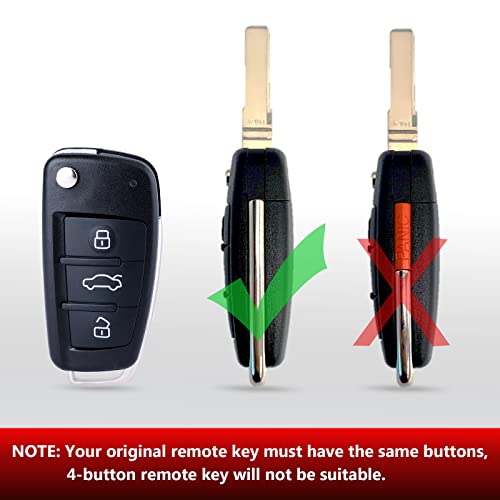 Aichiyu Flip Key Fob for Audi A6 S6 Q7 2006 2007 2008 2009 2010 Remote Control Car Keyfob Transmitter 3 Buttons FSK 315Mhz 8E Chip FCC ID: IYZ-3314 (NO Panic Button) - Image 2