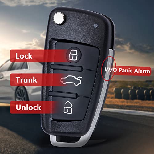 Aichiyu Flip Key Fob for Audi A6 S6 Q7 2006 2007 2008 2009 2010 Remote Control Car Keyfob Transmitter 3 Buttons FSK 315Mhz 8E Chip FCC ID: IYZ-3314 (NO Panic Button) - Image 5