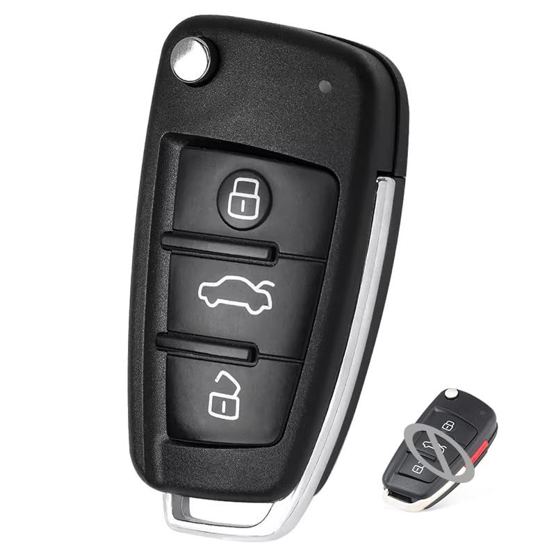 Aichiyu Flip Key Fob for Audi A6 S6 Q7 2006 2007 2008 2009 2010 Remote Control Car Keyfob Transmitter 3 Buttons FSK 315Mhz 8E Chip FCC ID: IYZ-3314 (NO Panic Button) - Image 1
