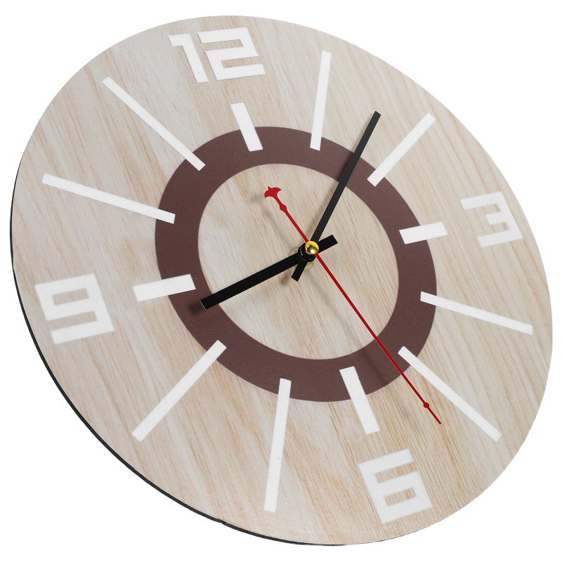 Silent Wall Clock Vintage Round Hanging Clock Rustic Decorative Wood Grain Clock for Kitchen Living Room Farmhouse - Image 1