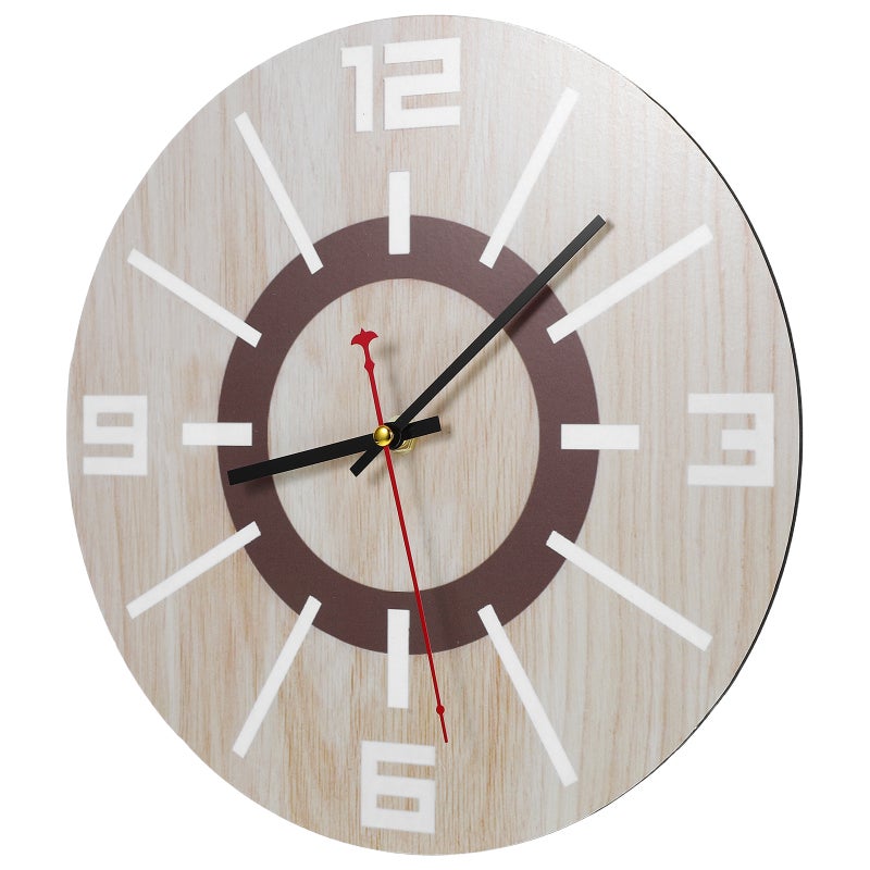 Silent Wall Clock Vintage Round Hanging Clock Rustic Decorative Wood Grain Clock for Kitchen Living Room Farmhouse - Image 4