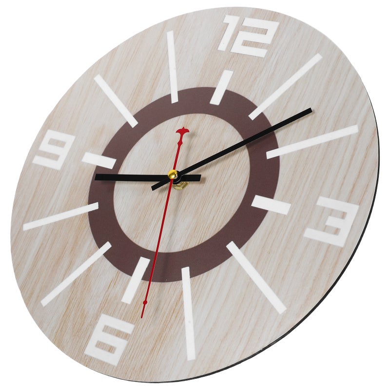Silent Wall Clock Vintage Round Hanging Clock Rustic Decorative Wood Grain Clock for Kitchen Living Room Farmhouse - Image 3