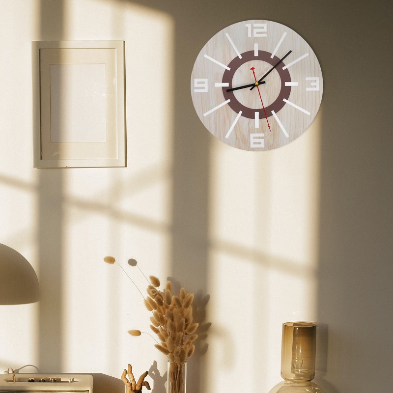 Silent Wall Clock Vintage Round Hanging Clock Rustic Decorative Wood Grain Clock for Kitchen Living Room Farmhouse - Image 5