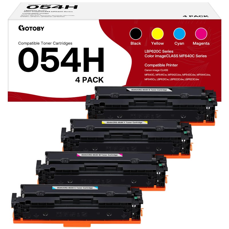 GOTOBY Compatible Toner Cartridge Replacement for Canon 054 054H CRG-054 to use with Canon Color ImageClass LBP622Cdw MF642Cdw MF643Cdw MF644Cdw MF640C Printer (Black, Cyan, Magenta, Yellow) - Image 1