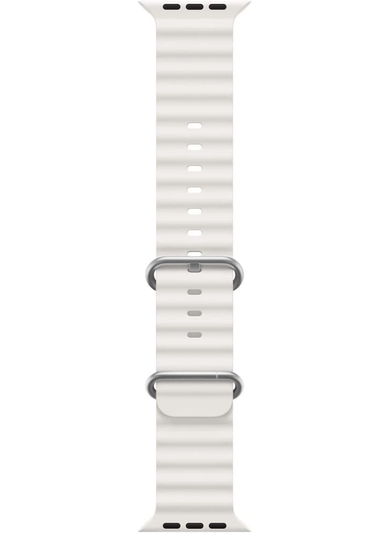 Apple Watch Band Ultra 49mm 45mm 44mm 42mm, Adjustable Loop with Buckle Soft Stretchy Silicone Sports Band for iWatch Series SE 8 7 6 5 4 3 2 1 Men Women, Starlight - Image 4