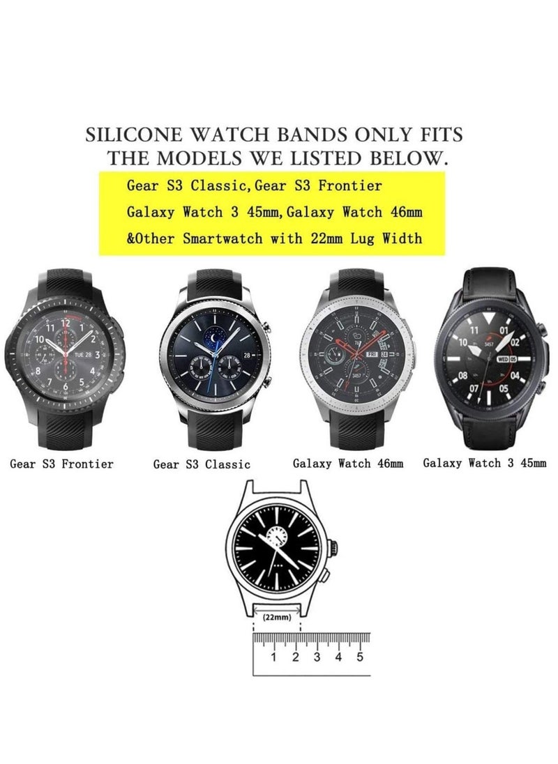 ELTRAZONE Strap for Huawei GT/Huawei GT 2 (46mm) Watch Band/Huawei Watch GT2 Pro Strap/Samsung Galaxy Watch 46mm / Galaxy Watch 3 45mm, 22mm Silicone Straps Watch Band (Black) - Image 4