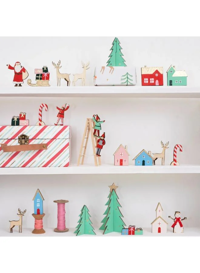 Meri Meri  Festive Village Wooden Advent Calender  | Best Price UAE