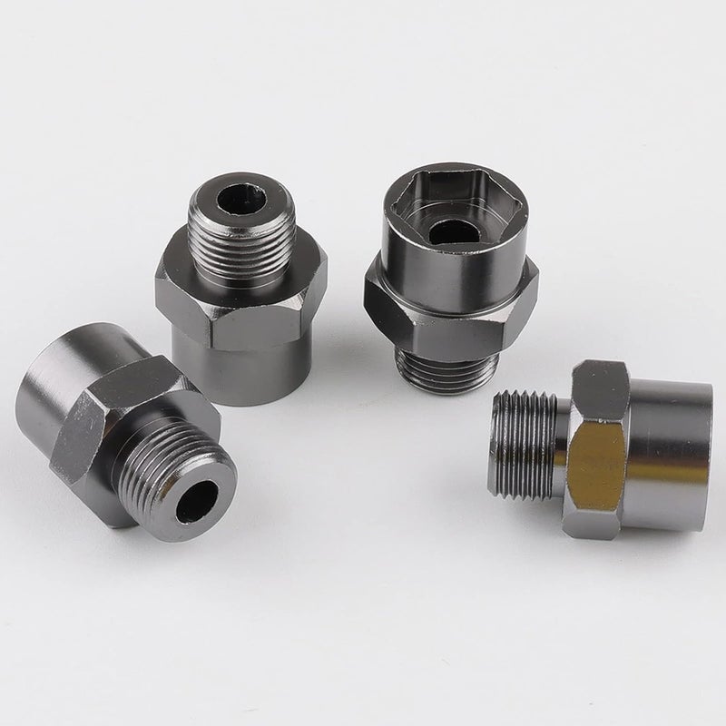 NewZoll 12mm to 17mm Metal Wheel Hex Drive Hub Adapter Conversion 15mm Offset Extension for HSP 110 RC Car  18 Tires Pack of 4 - Image 5
