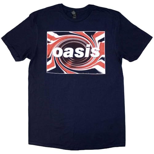 Merch2rock Oasis Men's Union Jack T-Shirt Navy Large | Officially Licensed Merchandise - Image 1