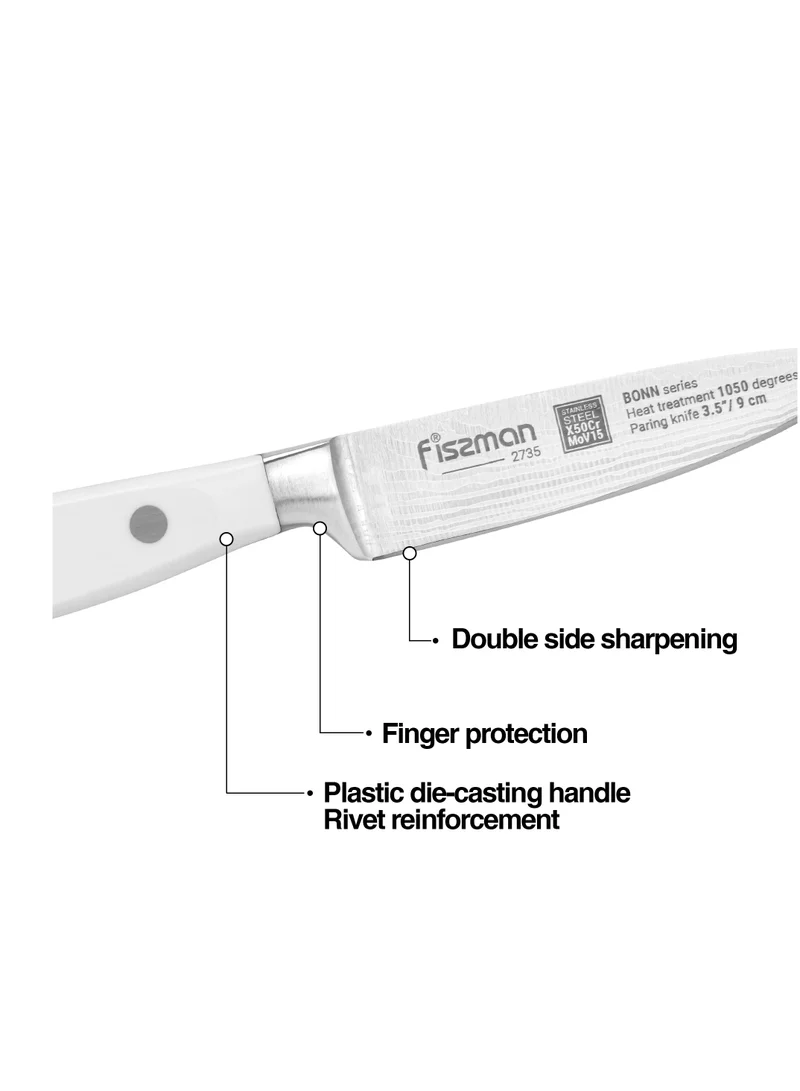 فيسمان 3.5'' Paring Knife Bonn Series, with Sharp Blade and Sturdy Non Slip Handle, Minimalist Design, Stainless Steel, Suitable for Home Restaurant