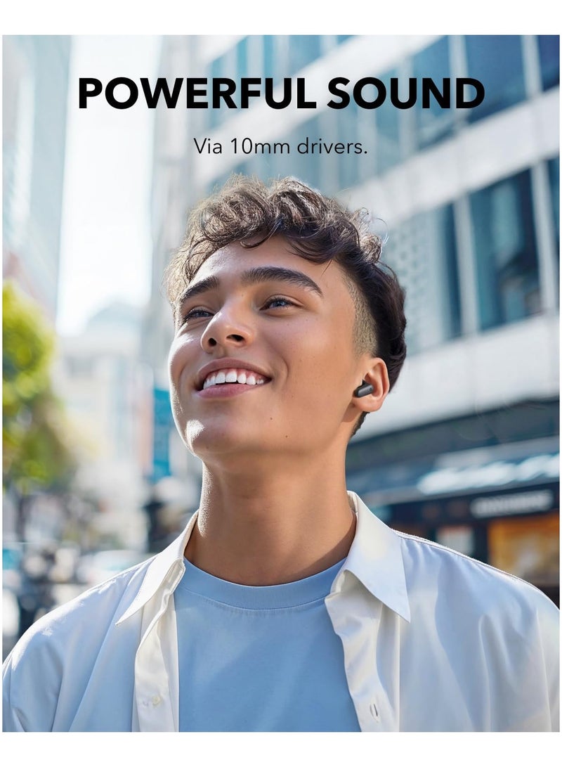 R50i True Wireless Earbuds 10mm Drivers with Big Bass, Bluetooth 5.3, 30H Playtime, IPX5-Water Resistant, AI Clear Calls with 2 Mics, 22 Preset EQs via App Black - Image 4