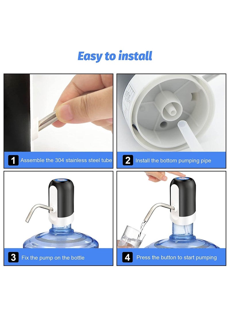 5 Gallon Water Bottle Pump, USB Charging Portable Electric Water Pump for for for 2-5 Gallon Jugs USB Charging Portable Water Dispenser for Office, Home, Camping, Kitchen - Image 3