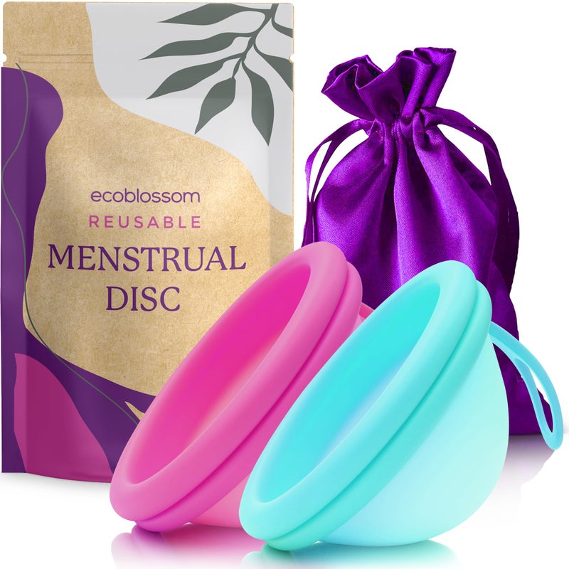 ecoblossom Ecoblossom Reusable Menstrual Disc Menstrual Cup Soft Period Disc for Women Designed with Flexible MedicalGrade Silicone Period Cup Regular Rose Teal 