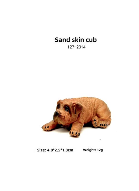 Mini Puppy Simulation Solid Animal Model Chai Dog Poodle Boxer Dog Dalmatians Shar Pea Model Toy-Color:127-2314 Shapi Cubs