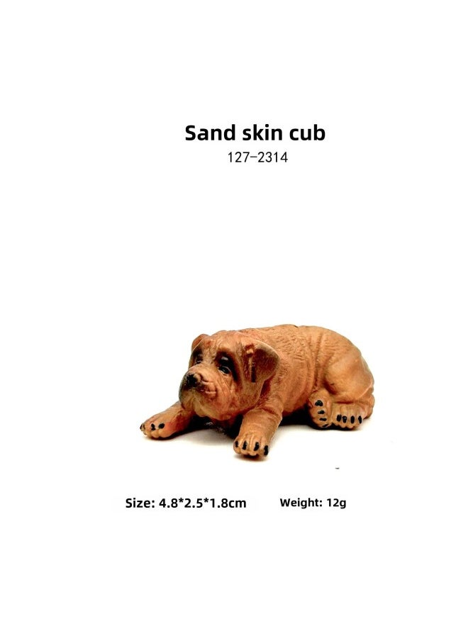 Generic - Mini Puppy Simulation Solid Animal Model Chai Dog Poodle Boxer Dog Dalmatians Shar Pea Model Toy-Color:127-2314 Shapi Cubs - Image 1