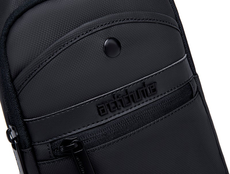 ARCTIC HUNTER Sling Bag for Men and Women, Water Resistant Durable Small Shoulder Daypack with Built in Earphone Jack and Shock Proof Compartments, XB13001, Black - Image 4