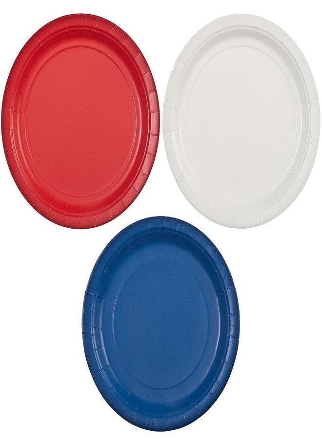 Party Dimensions 7" Paper Plate Bundle: Red, White & Blue - 72 Plates Total - Image 1