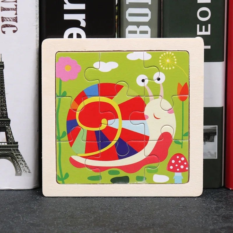 Bluejw Cheap Price 9pcs Wooden Jigsaw Puzzles Game Montessori Educational Toys - Image 1