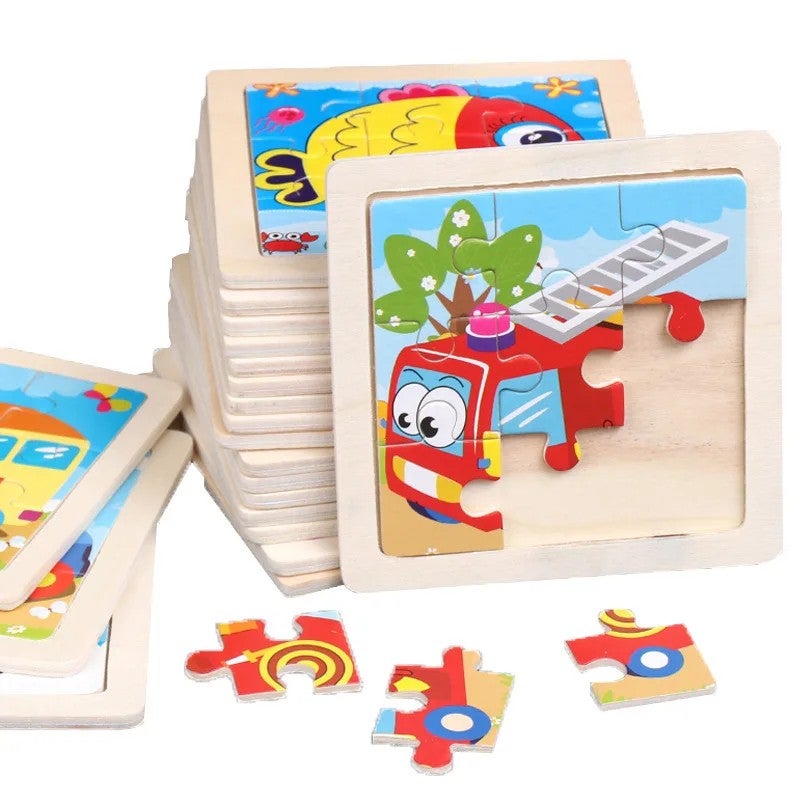 Bluejw Cheap Price 9pcs Wooden Jigsaw Puzzles Game Montessori Educational Toys - Image 3