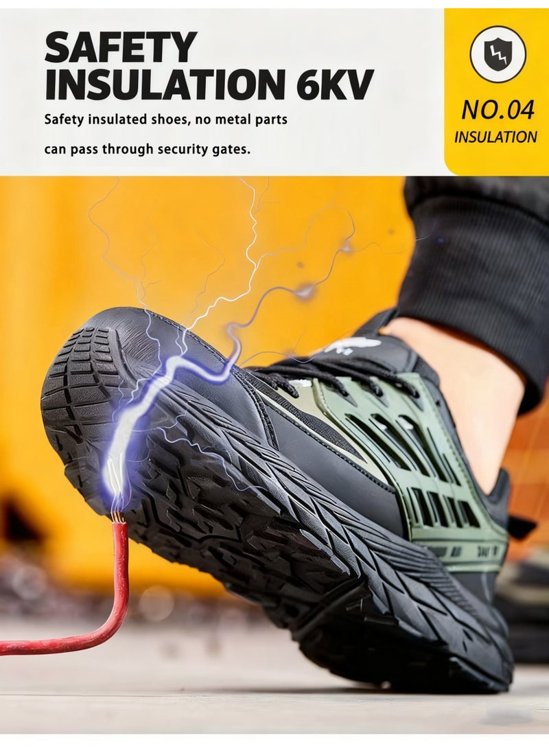 سكاي فيو أحذية فولاذية للرجال والنساء خفيفة الوزن ومريحة للسلامة، أحذية رياضية مقاومة للانزلاق ومقاومة للثقب، أحذية عمل آمنة، صناعة البناء، مستودعات، مقاسات من 40 إلى 46 - Image 5