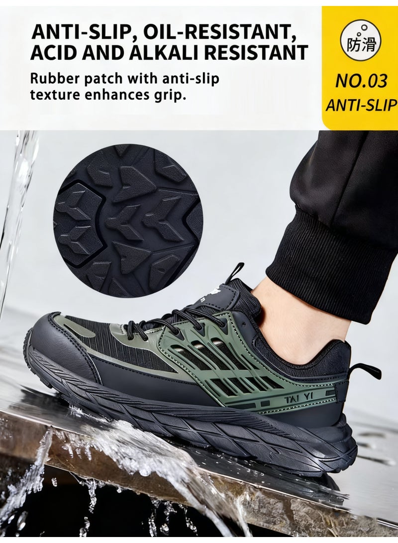 سكاي فيو أحذية فولاذية للرجال والنساء خفيفة الوزن ومريحة للسلامة، أحذية رياضية مقاومة للانزلاق ومقاومة للثقب، أحذية عمل آمنة، صناعة البناء، مستودعات، مقاسات من 40 إلى 46 - Image 4