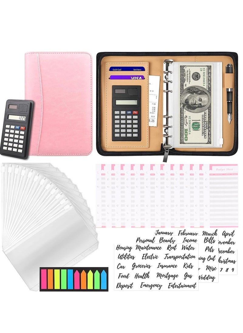 Budget Binder with Zipper Envelopes, Cash Envelopes for Budgeting, A6 PU Leather Budget Planner with Cash Envelopes Calculator, Bill Money Organizer for Cash Saving Budget System Wallet Pink - pzsku/ZEA44E862116EED3A1AEEZ/45/_/1713596833/147f879a-5ecd-4724-94e9-55be7b34d69b