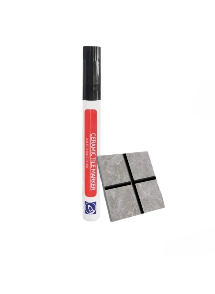 Wall Grout Restorer Marker Pen, Waterproof Grout Tile Pen, Easy To Use Grout Restoration Pen, Repair Pen For Tiles, Wall, Floor Tile Grout, Floor, Kitchens And Bathrooms, (1pc, Black) - Image 1