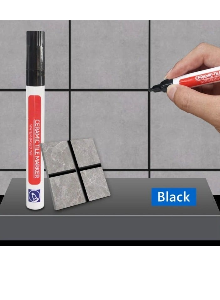 Wall Grout Restorer Marker Pen, Waterproof Grout Tile Pen, Easy To Use Grout Restoration Pen, Repair Pen For Tiles, Wall, Floor Tile Grout, Floor, Kitchens And Bathrooms, (1pc, Black) - Image 2