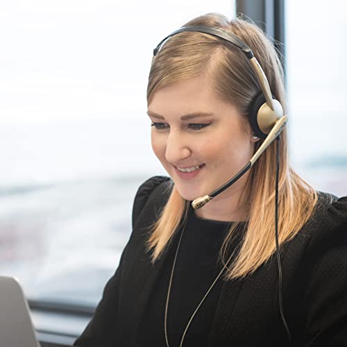 Koss CS100 USB Double Sided On-Ear Headset with Boom Microphone, Lightweight Design, Black and Beige - Image 5