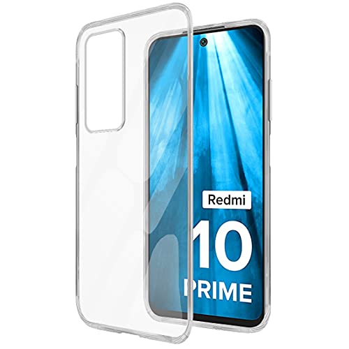 Casotec Crystal Clear Back Case for Mi Redmi 10 Prime | Raised Bumps for Camera & Screen Protection | Clear Soft Silicone Back Case Cover for Mi Redmi 10 Prime (TPU | Transparent) - Image 1