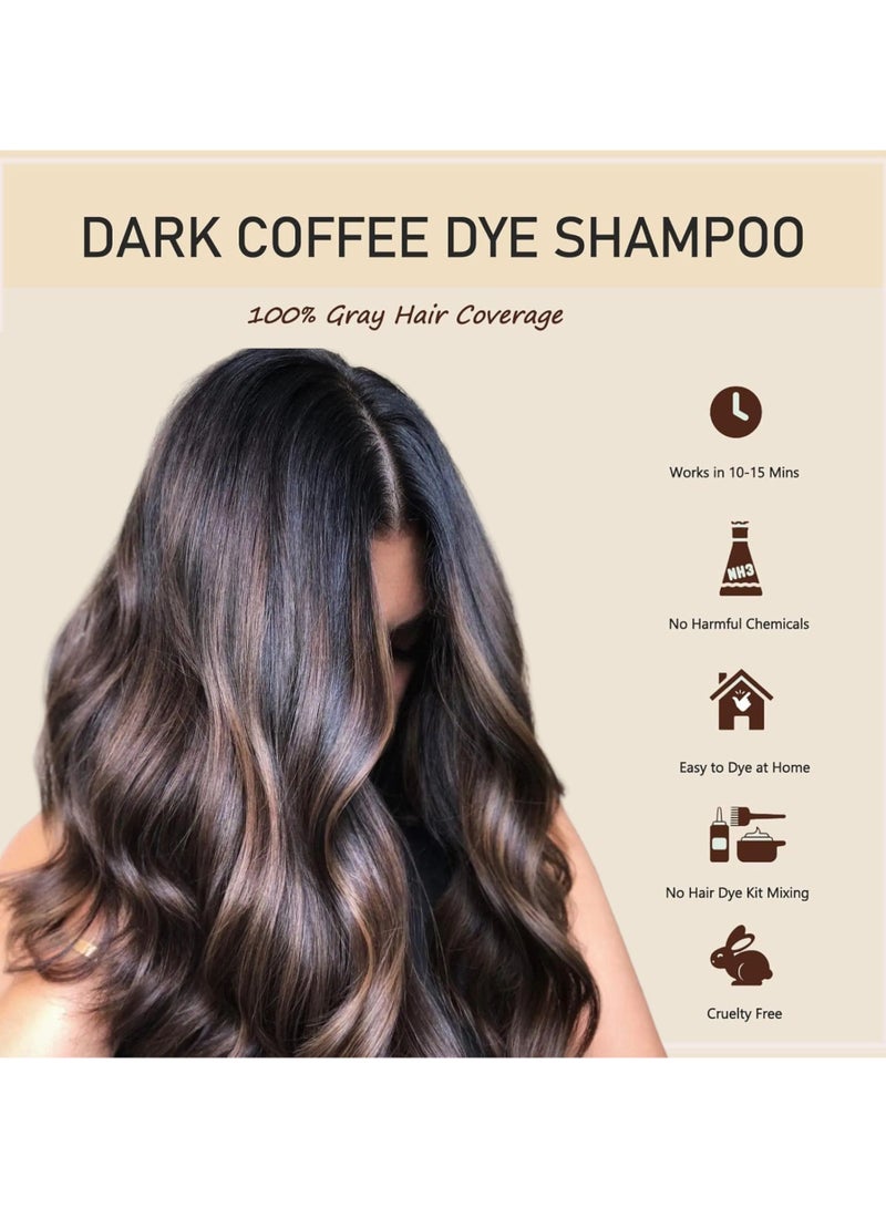 D Beauty 500ML Mokeru Ginger Hair Color Shampoo, Dark Coffee Hair Dye Colour Shampoo Design for White Grey Hair, Ammonia Free Long Lasting Color, Natural Plants Fragrant Smell No Damage to Hair for Women & Men - Image 4