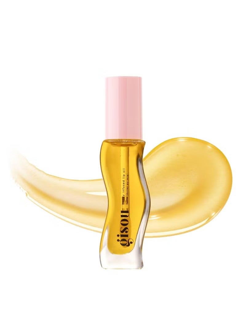 Gisou Honey Infused Hydrating Lip Oil, Nourishing Moisturizer for Dry Lips, High Shine, Smooth Finish, Clear Golden Glow, Fresh Honey Scent, 8ml - Image 1