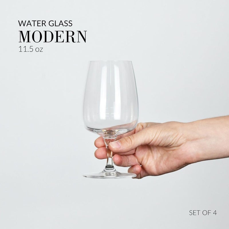 Krosno  Stemmed Tulip Water Glasses Set of 4 112 oz Ideal Goblets for Dessert Cocktails Juice Drinking Glasses LeadFree and Safe Dishwasher Safe Made in Europe - Image 3