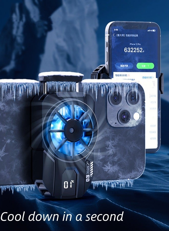 مبرد سلكي لمبرد الهاتف المحمول مزود بمبرد سلكي مزود بتحويل التردد الذكي بالذكاء الاصطناعي لعرض درجة الحرارة في الوقت الحقيقي - Image 2