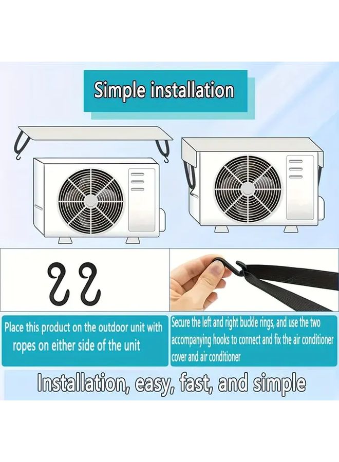 Heavy Duty Waterproof UV Resistant Air Conditioner Cover 1 Silvery Color - Image 4