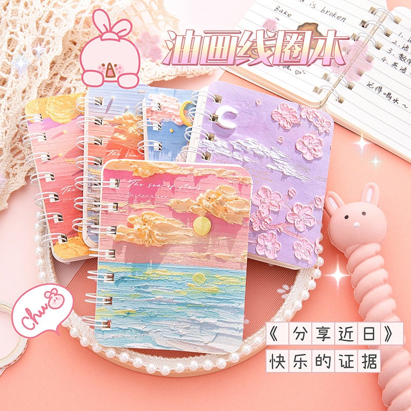 A7 Cartoon Coil Book High Color Value Small Size Notepad Portable Rollover Notebook Student Stationery Mini Book - Image 4