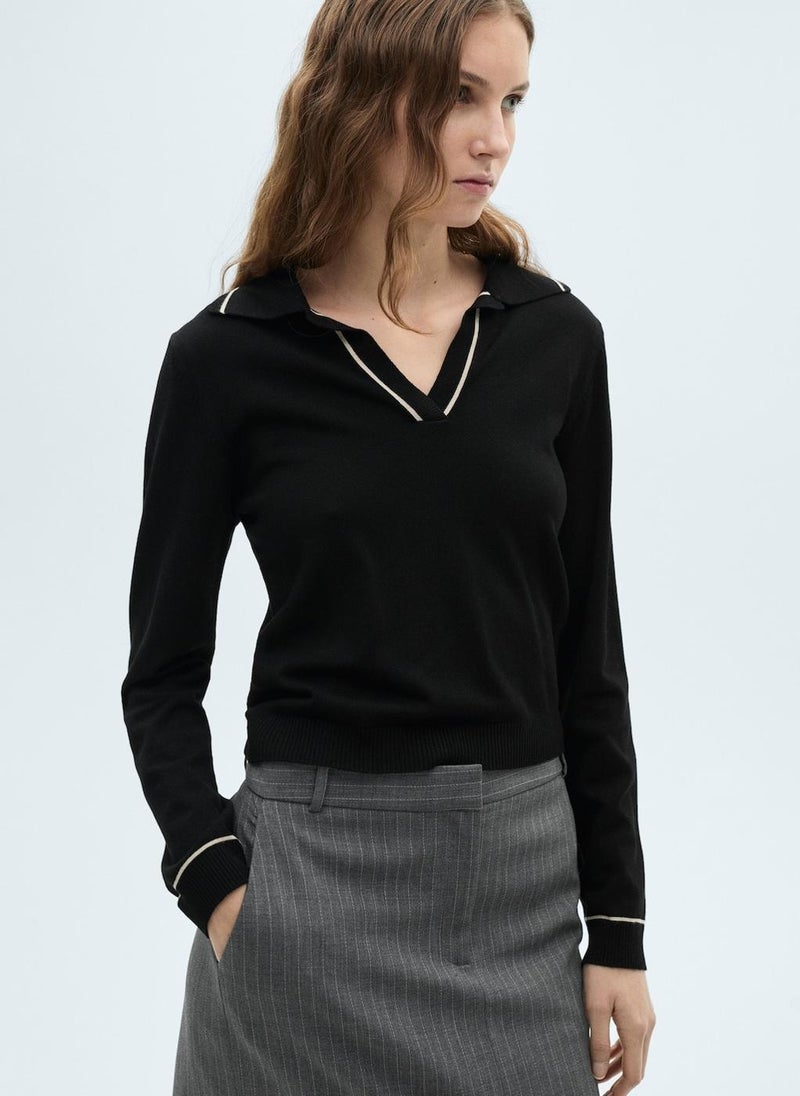 MANGO - Jersey With Contrasting Lapels And Trims - Image 1