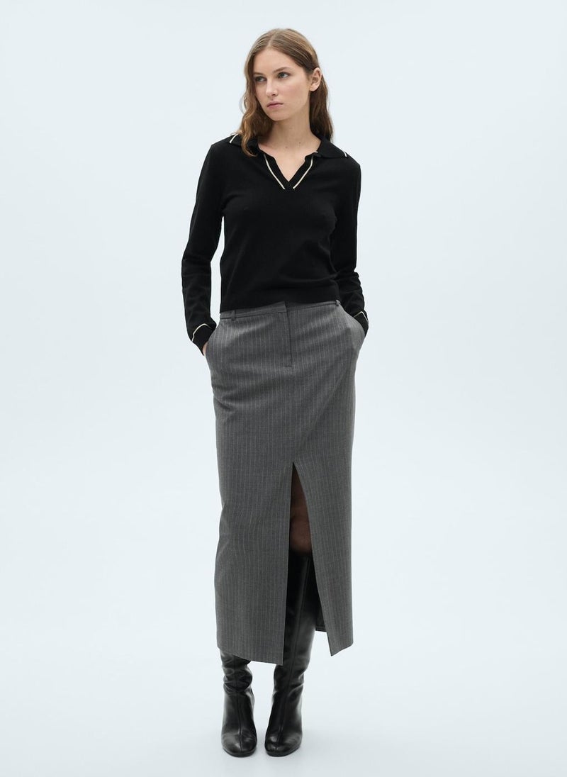 MANGO - Jersey With Contrasting Lapels And Trims - Image 1