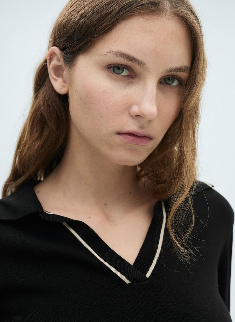 MANGO - Jersey With Contrasting Lapels And Trims - Image 1