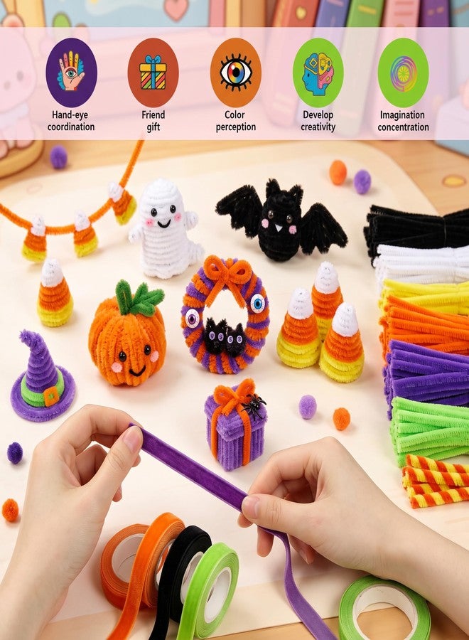 Irosiy 18-Color 1000pc Chenille Pipe Cleaner Flower Kit w/Tutorials & DIY Bouquet - Image 4
