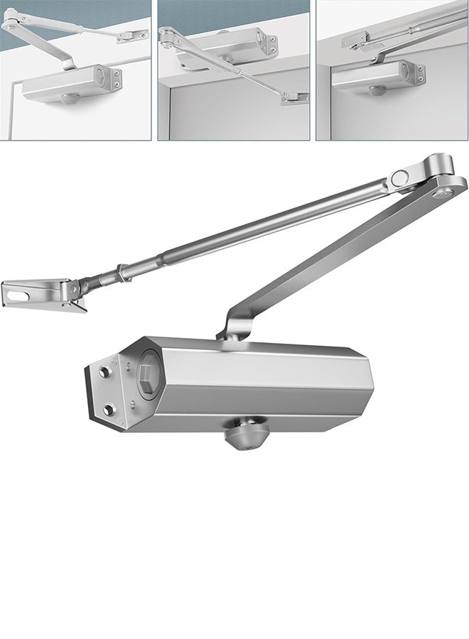 JOUDIYA Hydraulic Door Closer, Heavy Duty Automatic Door Closer, Speed Adjustable, Residential Grade 3 Spring Door Closer, Quiet Closing with Hold Open Feature - Image 1