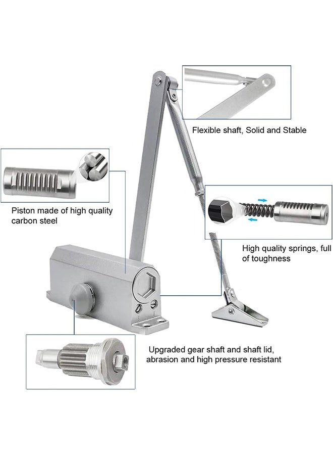 JOUDIYA Hydraulic Door Closer, Heavy Duty Automatic Door Closer, Speed Adjustable, Residential Grade 3 Spring Door Closer, Quiet Closing with Hold Open Feature - Image 3
