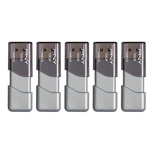PNY 128GB Turbo Attaché 3 USB 3.0 Flash Drive 5-Pack – Grey, P-FD128X5TBOP-MP, 100MB/s, Light-Weight Durable - Data Storage and Transfer - Image 4