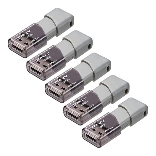 PNY 128GB Turbo Attaché 3 USB 3.0 Flash Drive 5-Pack – Grey, P-FD128X5TBOP-MP, 100MB/s, Light-Weight Durable - Data Storage and Transfer - Image 2