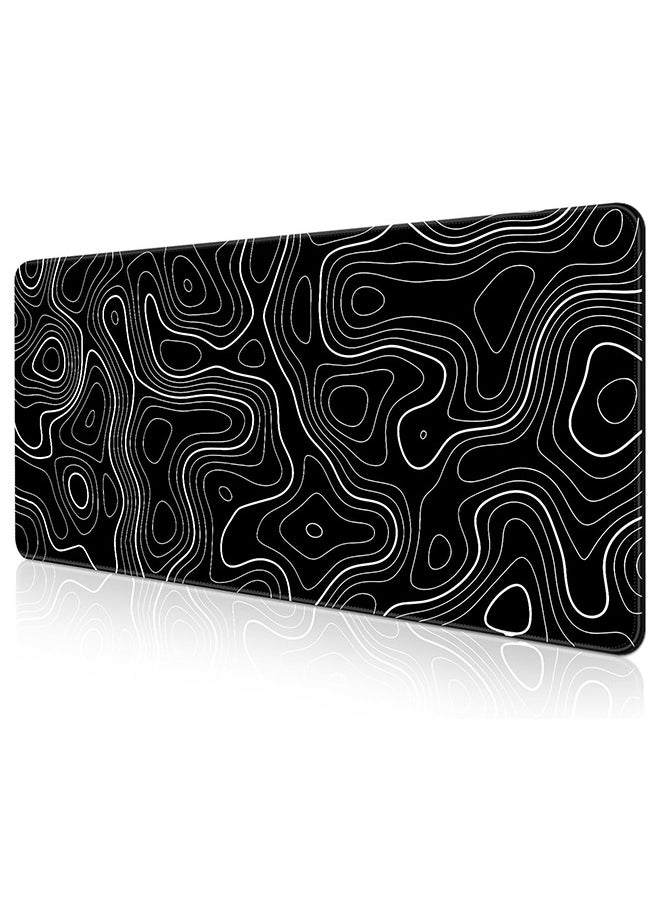 Large Mouse Pad Extended Gaming Mouse Pad Non-Slip Rubber Base Mouse pad Office Desk Mat Desk Pad Smooth Cloth Surface Keyboard Mouse Pads for Computers (800 * 300 * 3mm）Black
