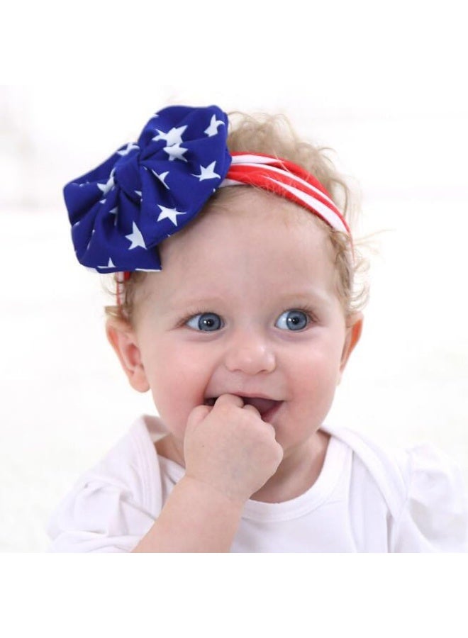 Patiky Patiky Baby Toddler Headband Stripe Stars Hair Band Accessories Headwear for 4th of July TS05 (Bowknot)  - Image 4