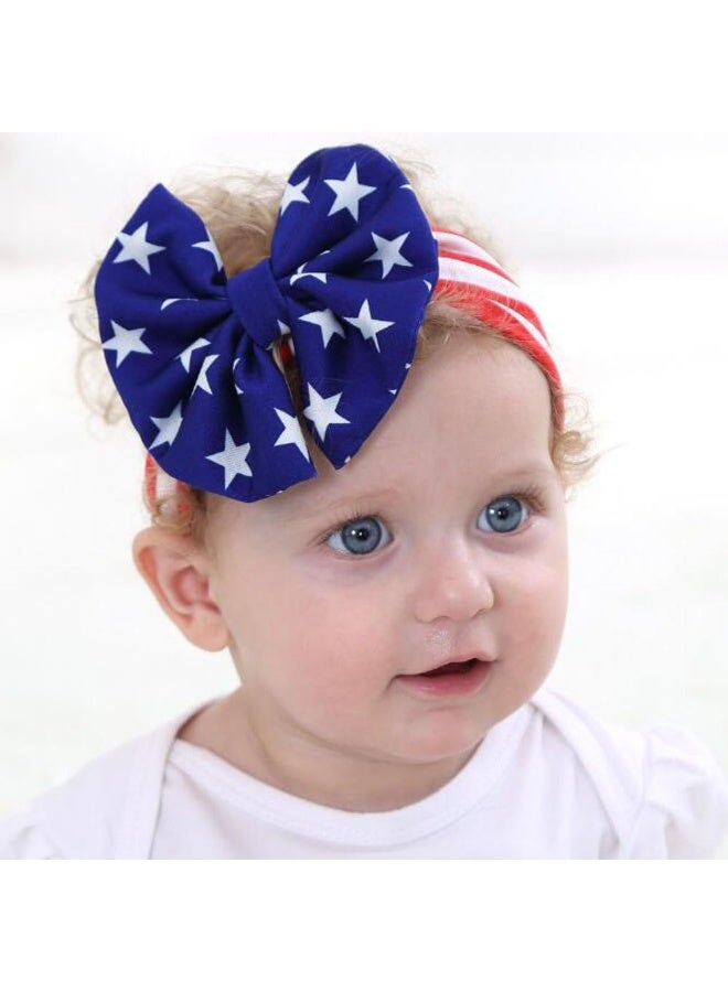 Patiky Patiky Baby Toddler Headband Stripe Stars Hair Band Accessories Headwear for 4th of July TS05 (Bowknot)  - Image 5