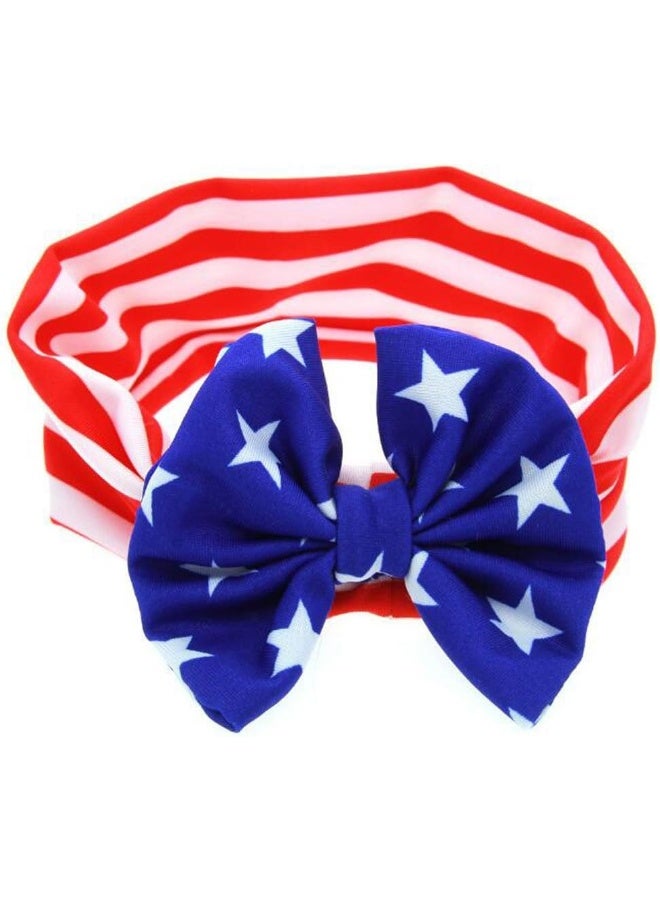 Patiky Patiky Baby Toddler Headband Stripe Stars Hair Band Accessories Headwear for 4th of July TS05 (Bowknot)  - Image 1